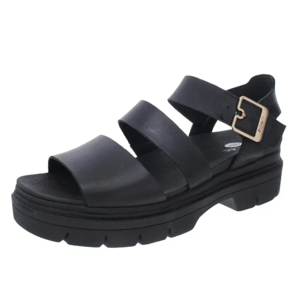 Black Dr. Scholl’s Trekkie Chunky Sandal w Lug Soles